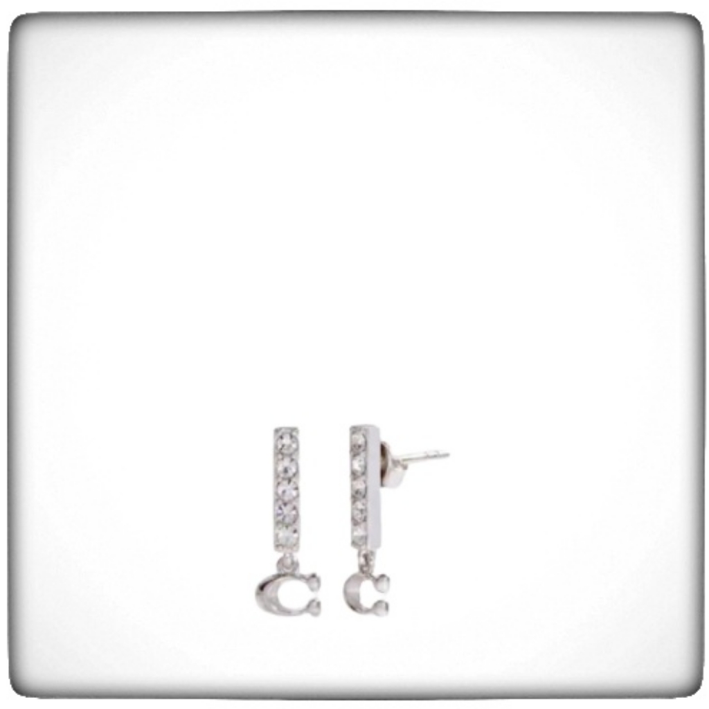Coach Signature Pave Bar Stud Earrings 72$